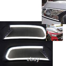 DRL Daytime Running Light LED Headlight Cover for Ford Ranger MK2 Everest 15-18