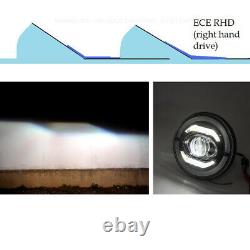 E-mark ECE RHD 7'' LED Headlight Halo Ring For Jeep Wrangler TJ LJ JK Unlimited