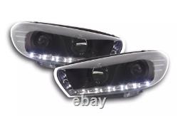 FK Pair LED DRL Light Bar Headlights lightbar VW Scirocco 3 Mk3 13 08+ black
