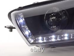FK Pair LED DRL Light Bar Headlights lightbar VW Scirocco 3 Mk3 13 08+ black
