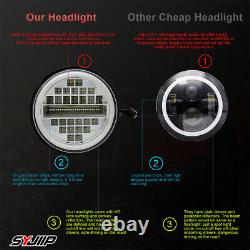 FOR Chevy C10 C20 C30 Pickup Suburban 7Inch Round LED Headlights DRL Turn Light
