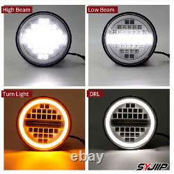 FOR Hummer H1 2002-2006 7Inch Round LED Headlights DRL Turn Light H4 H13/9008