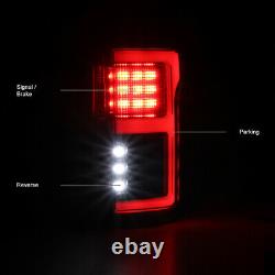 FULL LED Light Tube Black Brake Tail Lamp 15-20 Ford F150 withBlind Spot Sensor