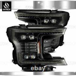 Fit 18-20 Ford F150 Nova LED Projector Headlights Alpha Black with Converter