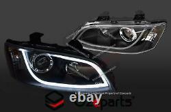 Fits HSV VE LED DRL Projector Headlights Head Light Black Clubsport GTS Maloo
