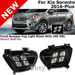 Fog Light LED 4 Eyes Black For 16-18 Kia Sorento w Harness Direct Replacement