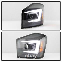 For 04-06 Dodge Durango BLACK LED Neon Tube C-Shape DRL Projector Headlight Lamp