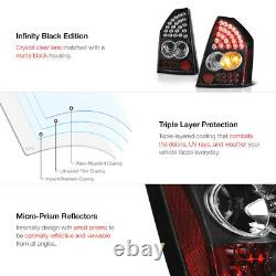 For 05-07 Chrysler SRT8 300C LED Black Tail Light Brake Signal Lamp Pair LH RH