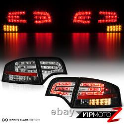 For 05-08 Audi A4 S4 RS4 B7 Sedan Black LED Rear Brake Signal Tail Light 4PC SET