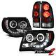 For 05-11 Toyota Tacoma Black Led Drl Strip Halo Headlights Brake Tail Lights
