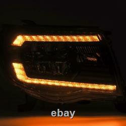 For 05-11 Toyota Tacoma LED Crystal Headlights with DRL Activation Lights Black