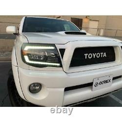 For 05-11 Toyota Tacoma LED Crystal Headlights with DRL Activation Lights Black