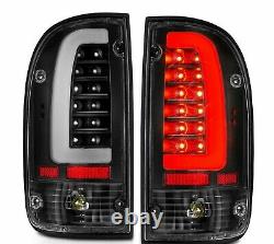 For 05-15 Toyota Tacoma Tail Lights Brake Lamps Black/LED DRL Tube Right+Left