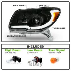 For 06-09 Toyota 4Runner BLACK LED Neon Tube DRL Projector Headlight L+R Lamp