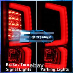 For 07-13 Chevy Silverado Led Drl Black Headlights Black Housing Red Tail Lights