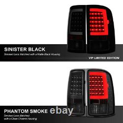 For 07-13 GMC Sierra 1500 2500 3500 SINISTER BLACK Smoke LED Tail Light Lamp