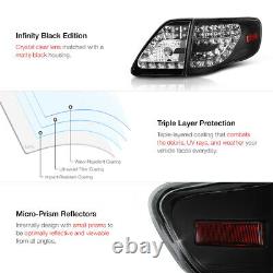 For 09-10 Base LE XLE XRS S Corolla Black LED Rear Brake Tail Lights Trunk 4PC