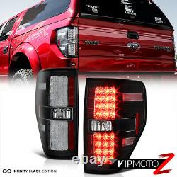 For 09-14 Ford F150 RAPTOR STYLE Black LED Neon Tube Tail Lights Lamp PAIR NEW