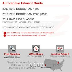 For 09-18 Dodge Ram 1500 2500 3500 BLACK CLEAR LED Tail Light Brake Lamp LED