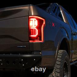 For 15-17 Ford F-150 3D LED DRL Black Clear Rear Tail Brake Light Parking Lamps