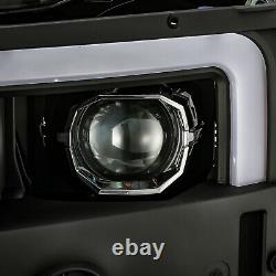For 15-19 Silverado 2500/3500 DRL/Activation Light Black Projector Headlights