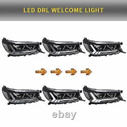 For 15-19 Toyota Hilux Revo SR SR5 Full LED DRL Sequential Signal Head Lights