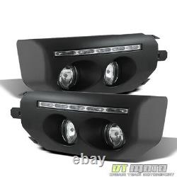 For 2007-2014 Toyota Fj Cruiser Black Bumper Fog Lights LED DRL Driving Lamps