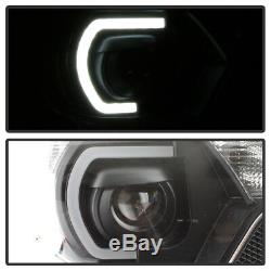 For 2012 2013 2014 2015 Toyota Tacoma LED DRL Light Tube Projector BK Headlights