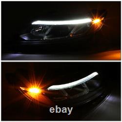 For 2014-2015 Sorento EX SX LED DRL Light Bar Black Amber Projector Headlights