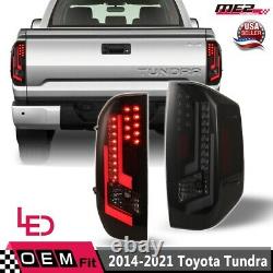 For 2014 -2019 Toyota Tundra LED DRL Brake Tail Lights Black Smoke Pair