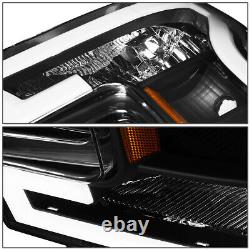 For 2015-2017 Ford F150 3d Led Drl Tube Running Light Bar Headlamps Black/amber