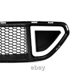 For 2015-2017 Ford Mustang ABS Black Front Upper Grille Hood With DRL LED Lights