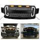 For 2018-2020 Ford F150 Raptor Style Matte Black Front Grille Withled Drl Light