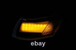 For 93 97 Toyota Corolla DX Headlight Black DRL Light LED Corner Lamps Set