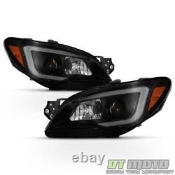 For Black Smoke 06-07 Subaru Impreza WRX LED DRL Light Tube Projector Headlights