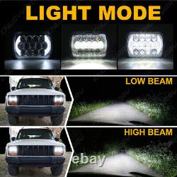 For Ford Jeep Land Rover 5X7 7x6 Inch LED Projector Headlight Headlamp DRL