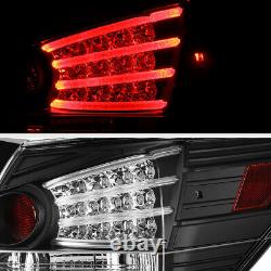 For Honda Accord 08-12 CP2/CP3 4DR LED 3D Strip Black Tail Light Rear Brake Lamp