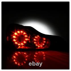 For Infiniti 08-13 G37 / 14-15 Q60 LED Tail Light Brake Signal Lamp Black Clear