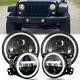For Jeep Wrangler Jk Jku 7'' Led Headlights Halo Drl & 4 Fog Lights Combo Kit
