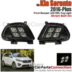 For Kia Sorento 16-18 Fog Light Foglamps LED DRL 4 Four Eyes Black w Connector