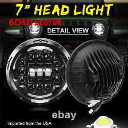 For Land Rover90/110 83-91including2.5N/A2.5Turbo, V8 7Inch Round Headlights DRL