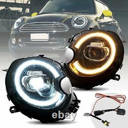 For Mini Cooper R55/56/57/58/59 07-13 Pair Sequential LED Headlights DRL VLAND
