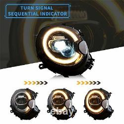 For Mini Cooper R55/56/57/58/59 07-13 Pair Sequential LED Headlights DRL VLAND