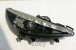 For Peugeot 207/207Cc Black Projector DRL Headlights Lighting Lamp Replacement