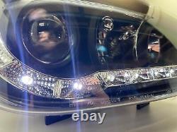 For VW Golf Mk4 98-04 Black DRL Projector Headlights Lighting Lamp Replacement