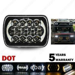 For Volkswagen Golf 1985-1987 Pair 5x7 7x6 Inch LED DRL Beam Square Headlights