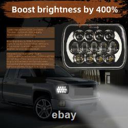 For Volkswagen Golf 1985-1987 Pair 5x7 7x6 Inch LED DRL Beam Square Headlights