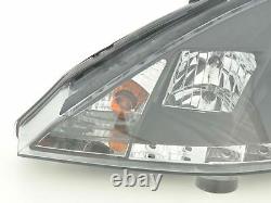 Ford Focus MK1 01 05 Black Drl Devil Eye Projector Head Lights Lamps Pair