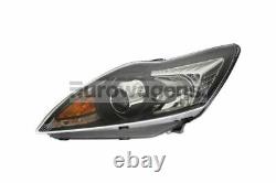 Ford Focus MK2 08-10 Black Bi-Xenon LED DRL AFS Headlight Left Passenger Hella