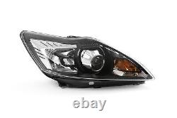 Ford Focus MK2 08-10 Black Bi-Xenon LED DRL AFS Headlight Right O/S OEM Hella